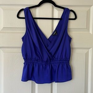 Express Cobalt Blue Peplum Sleeveless Tank